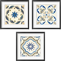 Framed 'Timeless Tiles 3 Piece Framed Art Print Set' border=