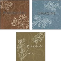 Framed 'Inspirational 3 Piece Art Print Set' border=