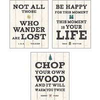 Framed 'Cabin Life 3 Piece Art Print Set' border=