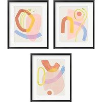 Framed 'Mod Stitch 3 Piece Framed Art Print Set' border=