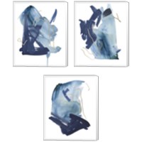 Framed 'Indigo Collide 3 Piece Canvas Print Set' border=