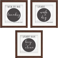 Framed 'Laundry 3 Piece Framed Art Print Set' border=