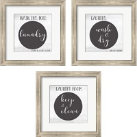 Framed 'Laundry 3 Piece Framed Art Print Set' border=