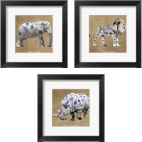 Framed 'Tattooed Savannah 3 Piece Framed Art Print Set' border=