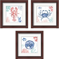 Framed 'Coastal Jewels 3 Piece Framed Art Print Set' border=