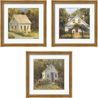 Framed 'Sweet Cottage 3 Piece Framed Art Print Set' border=