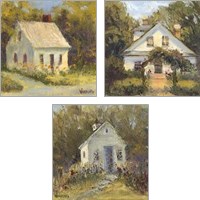 Framed 'Sweet Cottage 3 Piece Art Print Set' border=