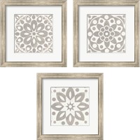 Framed 'Winter Caravan Tile 3 Piece Framed Art Print Set' border=