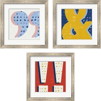 Framed 'Punctuated Square 3 Piece Framed Art Print Set' border=