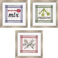 Framed 'Cool Kitchen 3 Piece Framed Art Print Set' border=