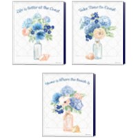 Framed 'Coastline Botanical 3 Piece Canvas Print Set' border=