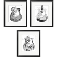 Framed 'Guitar Flow 3 Piece Framed Art Print Set' border=