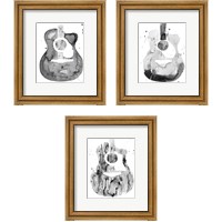 Framed 'Guitar Flow 3 Piece Framed Art Print Set' border=