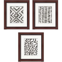 Framed 'Tribal Geometry 3 Piece Framed Art Print Set' border=