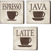 Framed 'Simply Coffee 3 Piece Canvas Print Set' border=