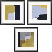 Framed 'Black & Yellow 3 Piece Framed Art Print Set' border=