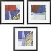 Framed 'Abstract Mass 3 Piece Framed Art Print Set' border=