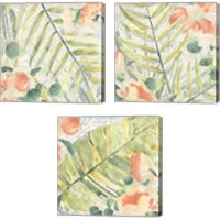 Framed 'Palm Garden 3 Piece Canvas Print Set' border=