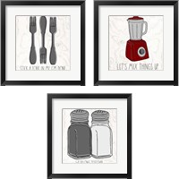 Framed 'Kitchen Sayings 3 Piece Framed Art Print Set' border=