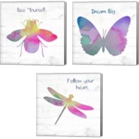 Framed 'Inspirational Insect 3 Piece Canvas Print Set' border=