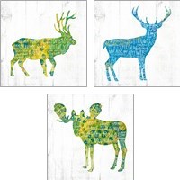 Framed 'Forest Animal 3 Piece Art Print Set' border=