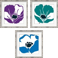 Framed 'Pop Art Floral 3 Piece Framed Art Print Set' border=