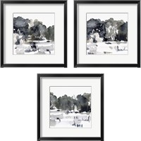 Framed 'December Landscape 3 Piece Framed Art Print Set' border=