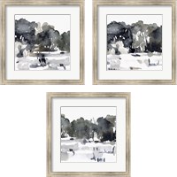 Framed 'December Landscape 3 Piece Framed Art Print Set' border=