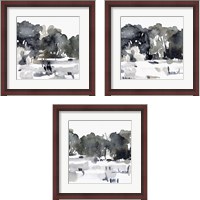 Framed 'December Landscape 3 Piece Framed Art Print Set' border=