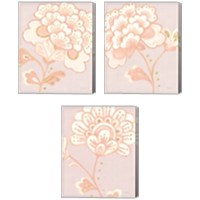 Framed 'Flora Chinoiserie Textured Terra 3 Piece Canvas Print Set' border=