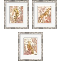 Framed 'Blush Cheetah 3 Piece Framed Art Print Set' border=