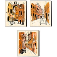 Framed 'Euro Voyage 3 Piece Canvas Print Set' border=