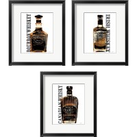 Framed 'Bourbon Whiskey 3 Piece Framed Art Print Set' border=