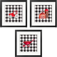 Framed 'Fun Farm Icon 3 Piece Framed Art Print Set' border=