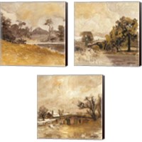 Framed 'Traditional Landscape 3 Piece Canvas Print Set' border=