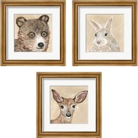 Framed 'Fuzzy Friends 3 Piece Framed Art Print Set' border=