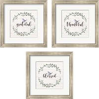 Framed 'Inspiration Wreath 3 Piece Framed Art Print Set' border=