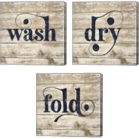 Framed 'Laundry Word 3 Piece Canvas Print Set' border=