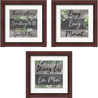 Framed 'Enjoy Every Moment 3 Piece Framed Art Print Set' border=