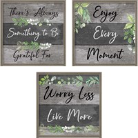 Framed 'Enjoy Every Moment 3 Piece Framed Art Print Set' border=