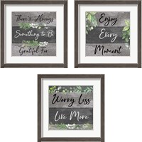 Framed 'Enjoy Every Moment 3 Piece Framed Art Print Set' border=