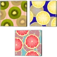 Framed 'Colorful Fruit 3 Piece Canvas Print Set' border=
