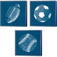 Framed 'Ball Four Blueprint 3 Piece Canvas Print Set' border=