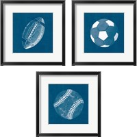 Framed 'Ball Four Blueprint 3 Piece Framed Art Print Set' border=