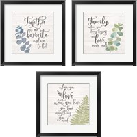 Framed 'Natural Inspiration Blue 3 Piece Framed Art Print Set' border=