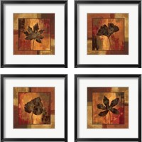 Framed 'October Leaf 4 Piece Framed Art Print Set' border=