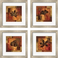 Framed 'October Leaf 4 Piece Framed Art Print Set' border=