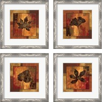 Framed 'October Leaf 4 Piece Framed Art Print Set' border=