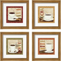 Framed 'Coffee Cup 4 Piece Framed Art Print Set' border=