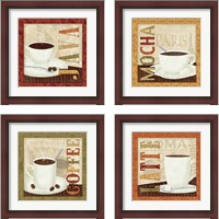 Framed 'Coffee Cup 4 Piece Framed Art Print Set' border=